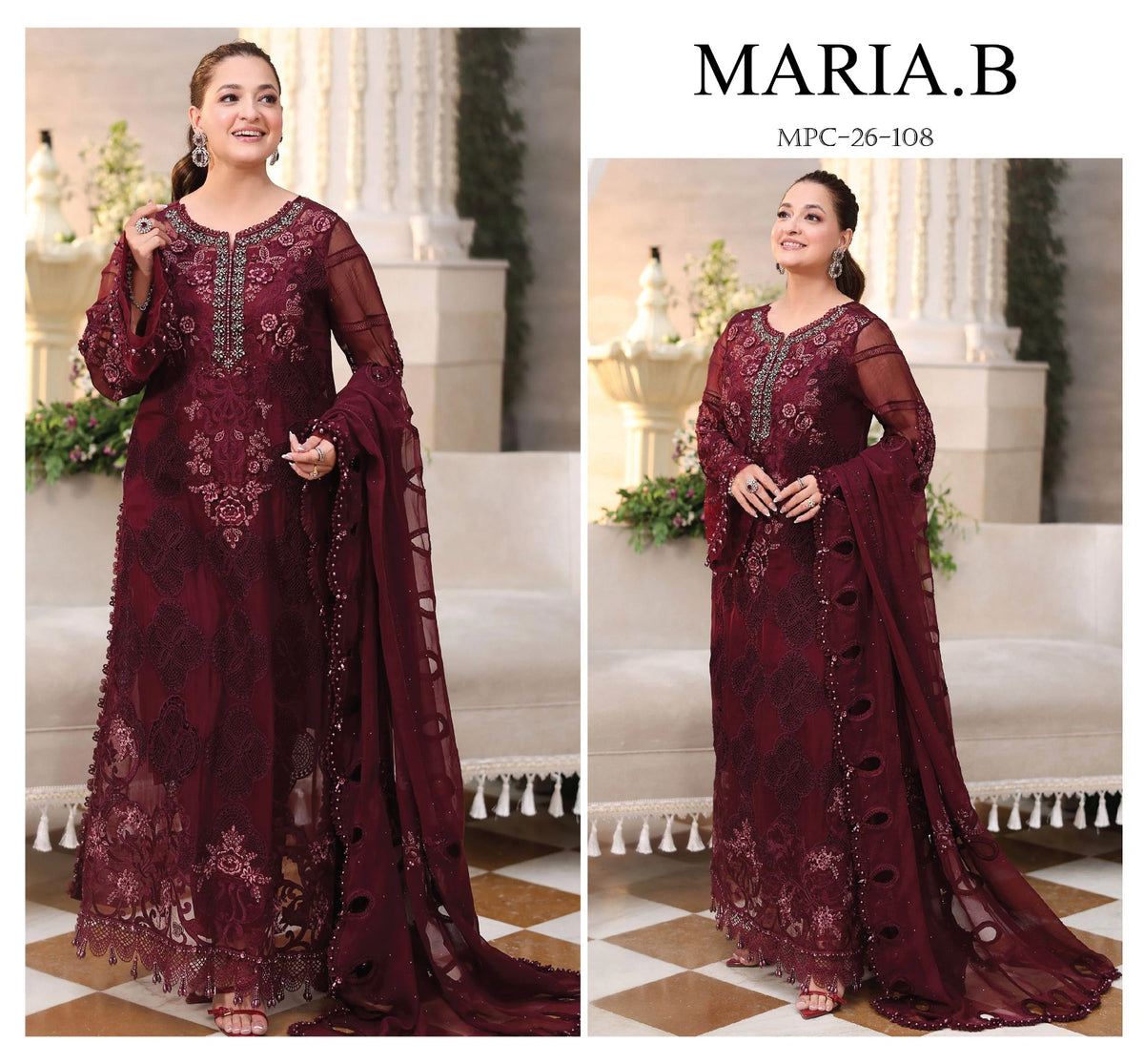 Maria B- Chiffon 108 (unstitched)